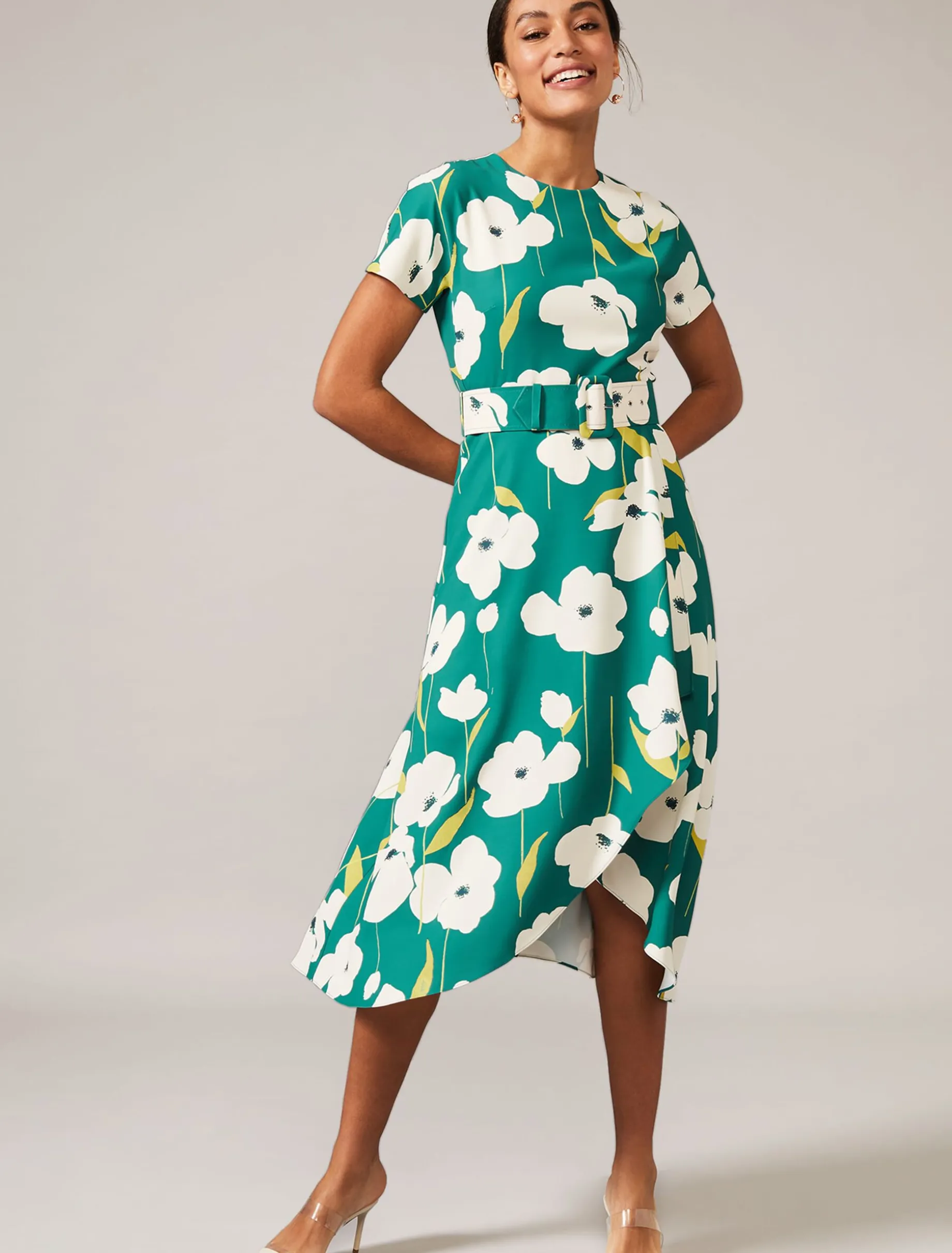 Lou-Poppy Frill Midi Dress