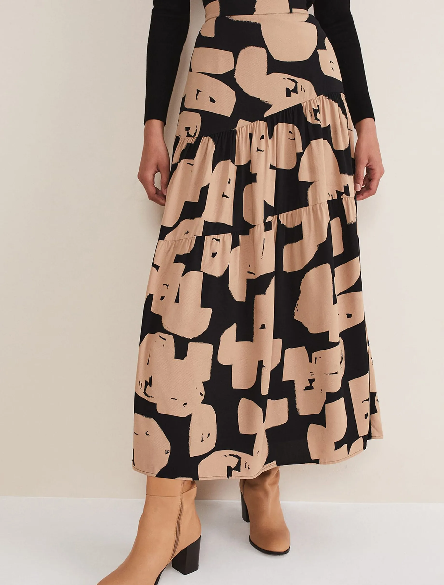 Luana Geo Print Midi Skirt