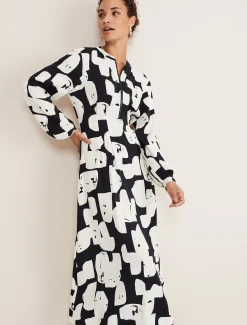 Luana Geo Zip Front Midi Dress