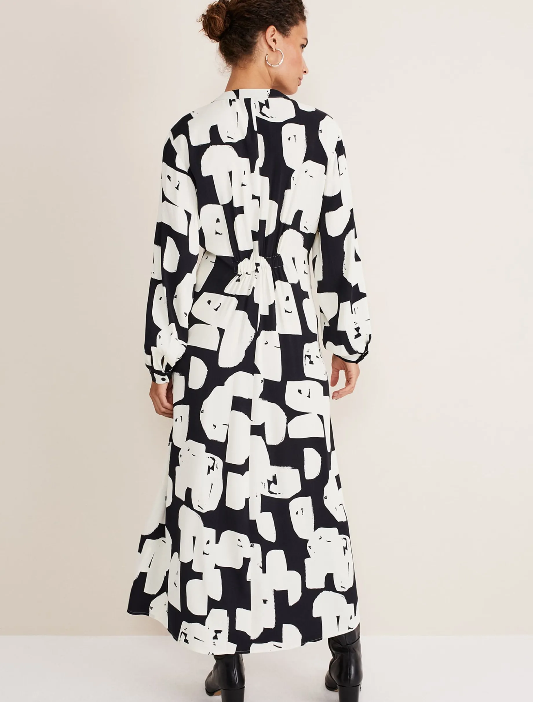Luana Geo Zip Front Midi Dress
