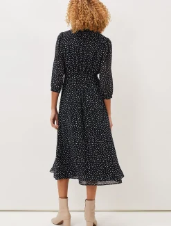 Luciana Spot Print Midi Dress
