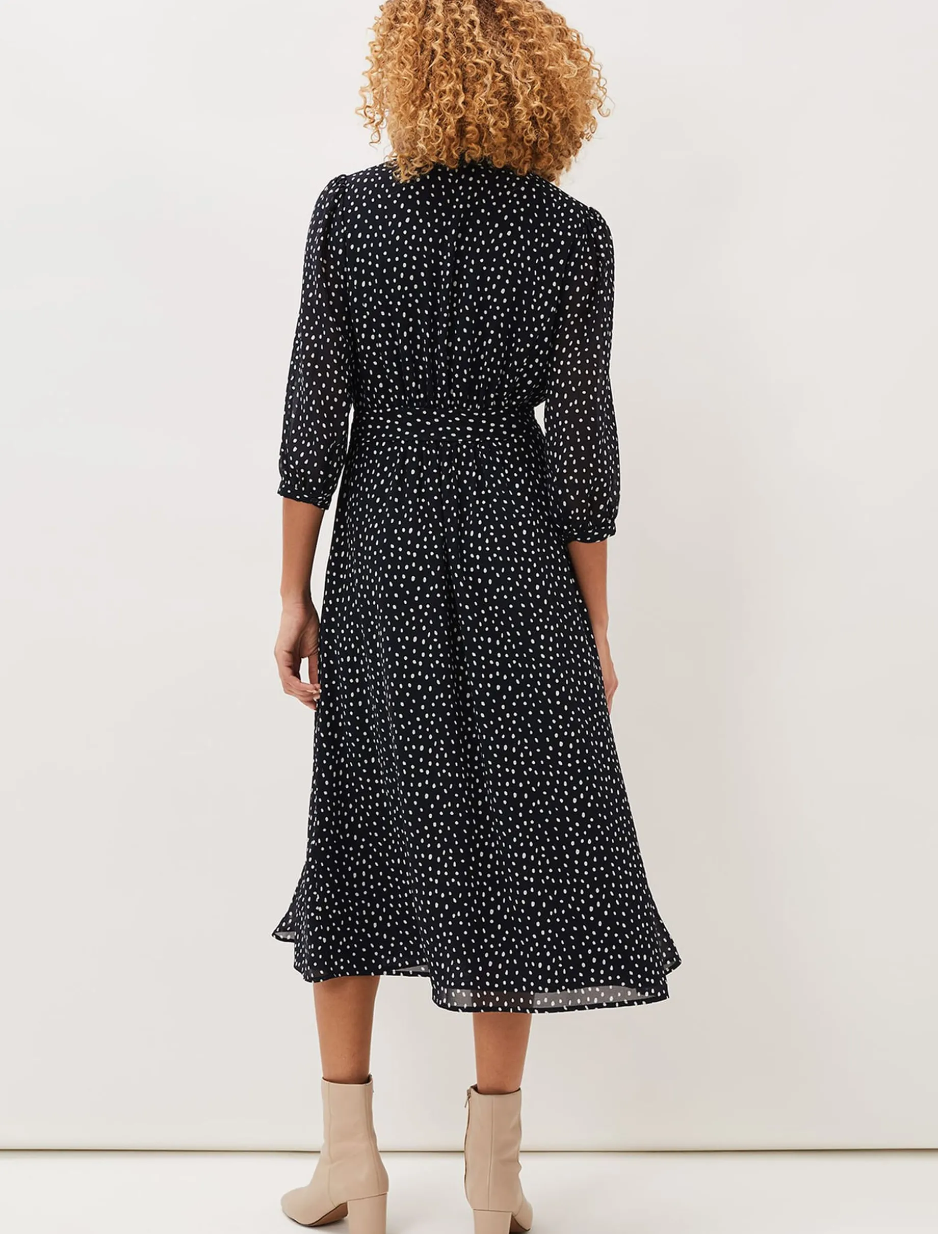 Luciana Spot Print Midi Dress