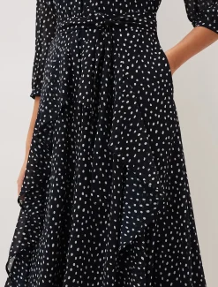 Luciana Spot Print Midi Dress