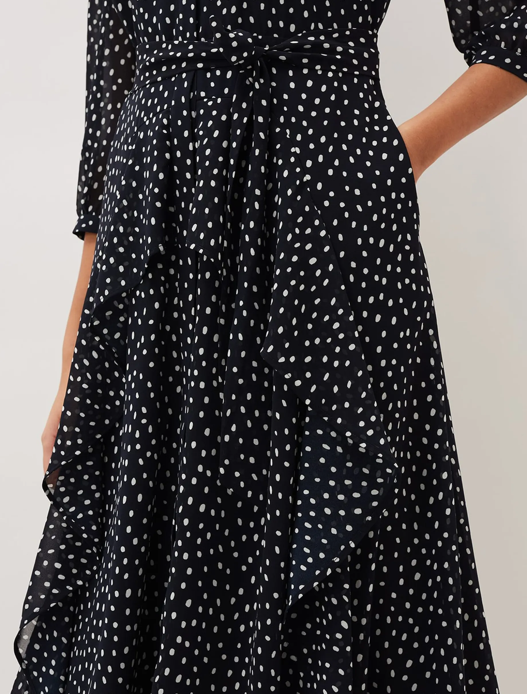 Luciana Spot Print Midi Dress