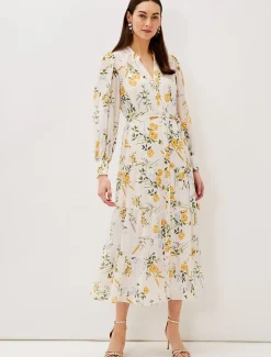 Lucie Floral Shirt Midaxi Dress