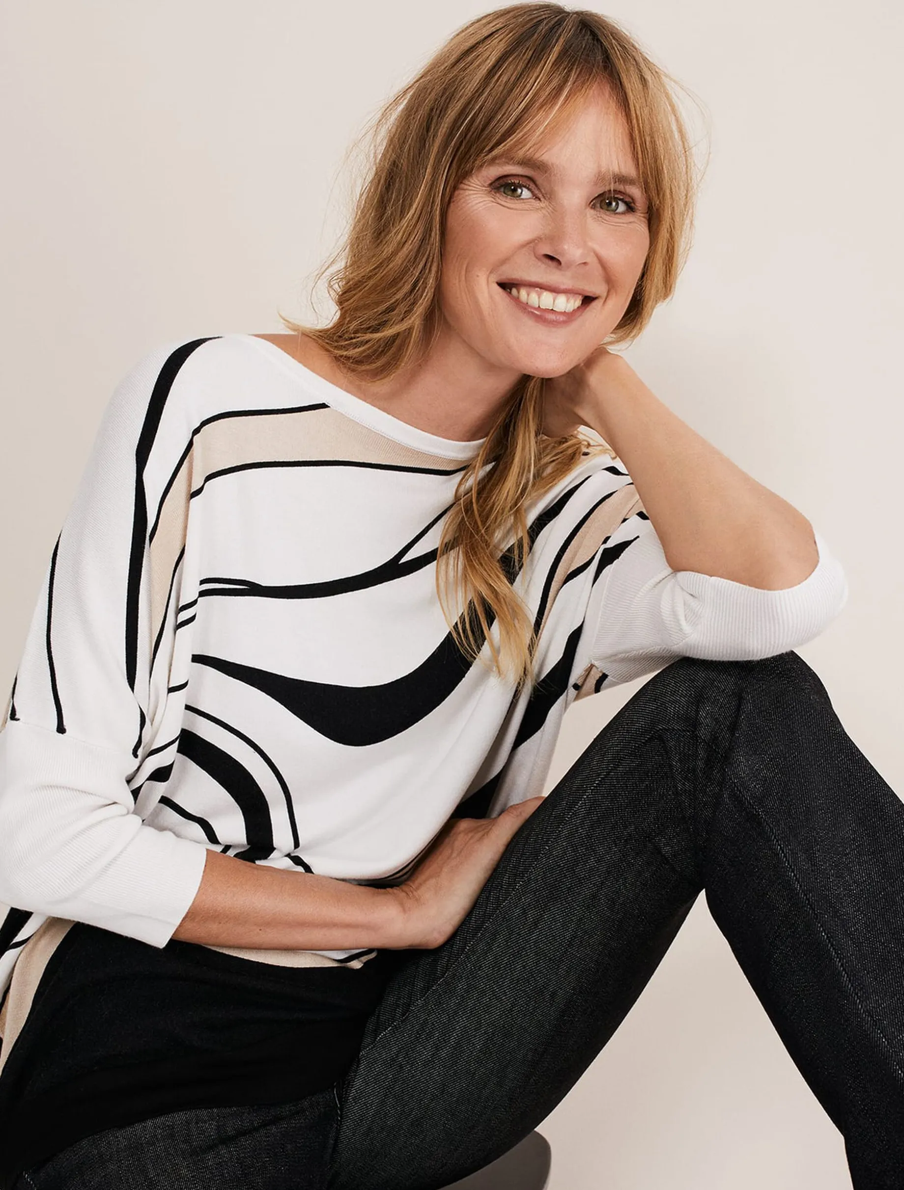 Macie Contour Longline Print Knit