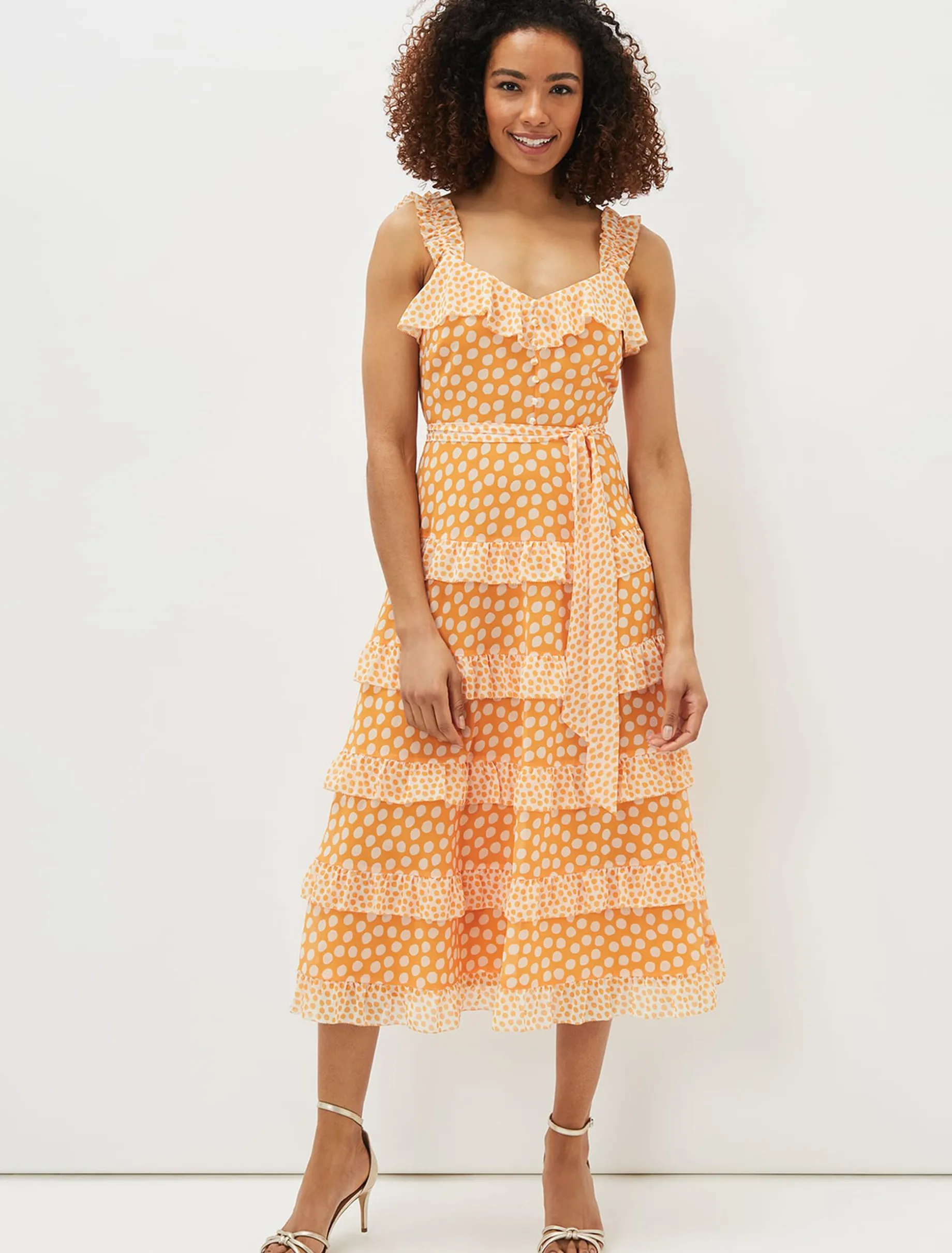 Madaline Spot Ruffle Dress