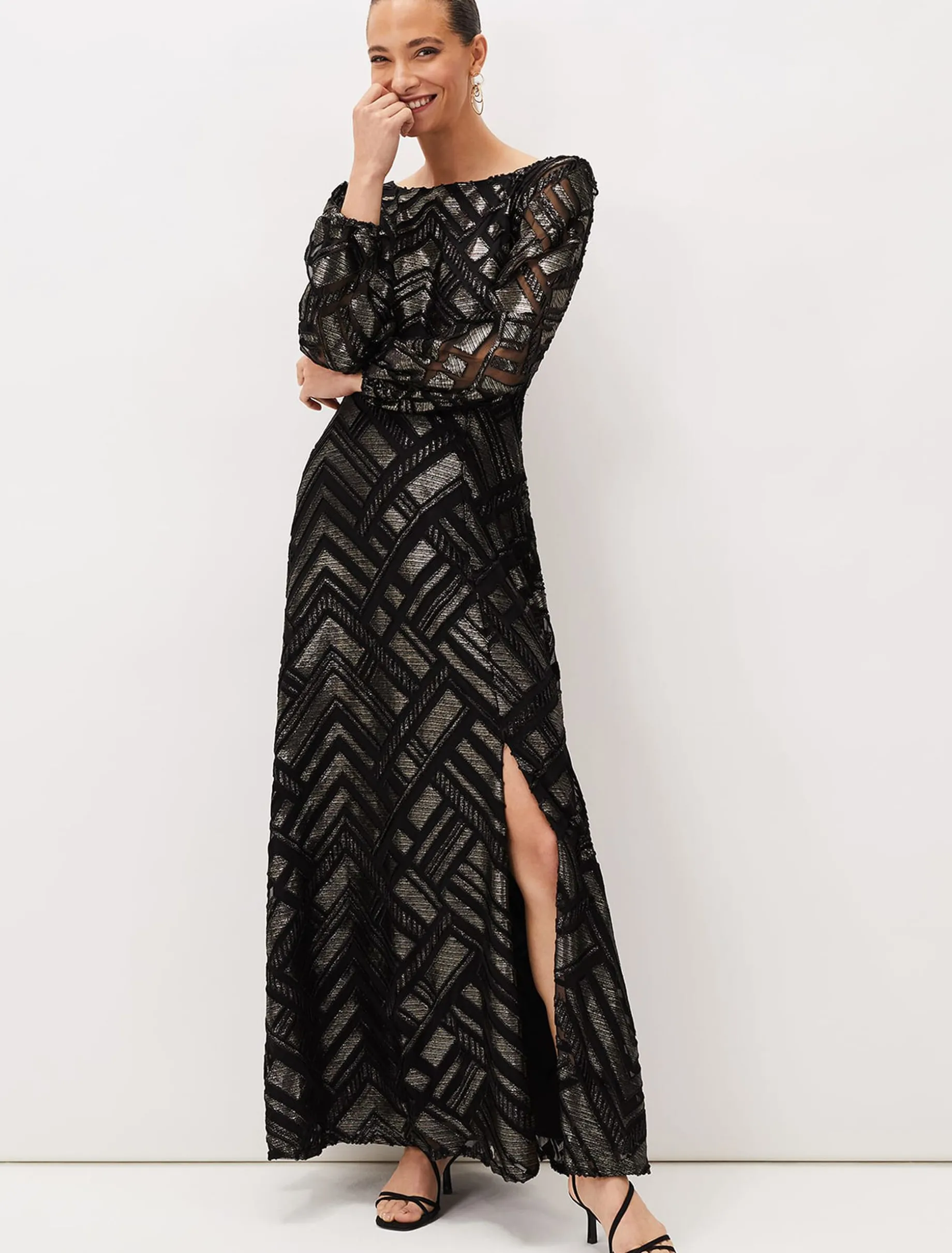 Madeliene Chevron Maxi Dress