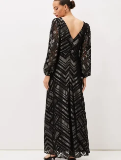Madeliene Chevron Maxi Dress