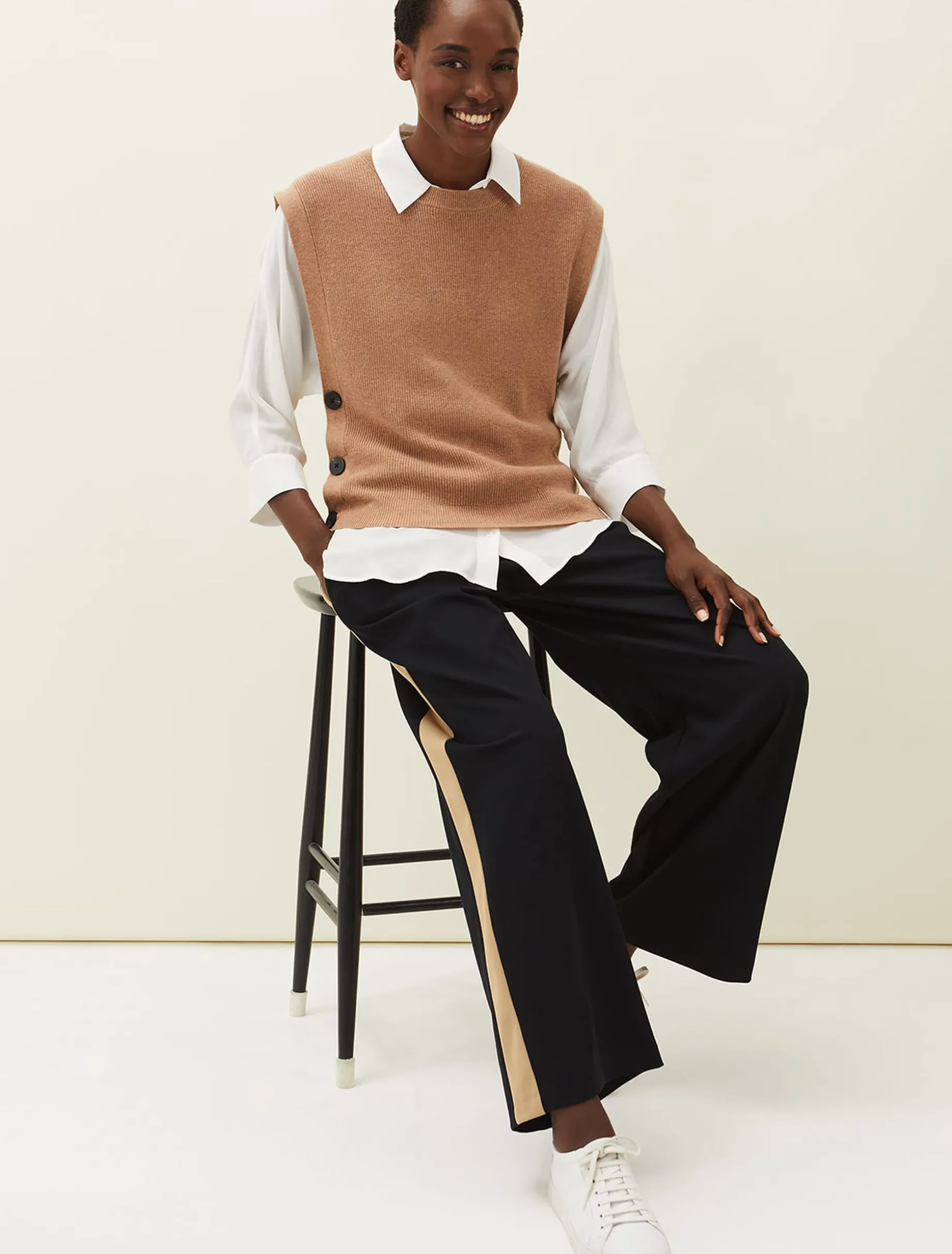Mae Side Stripe Wide Leg Trouser