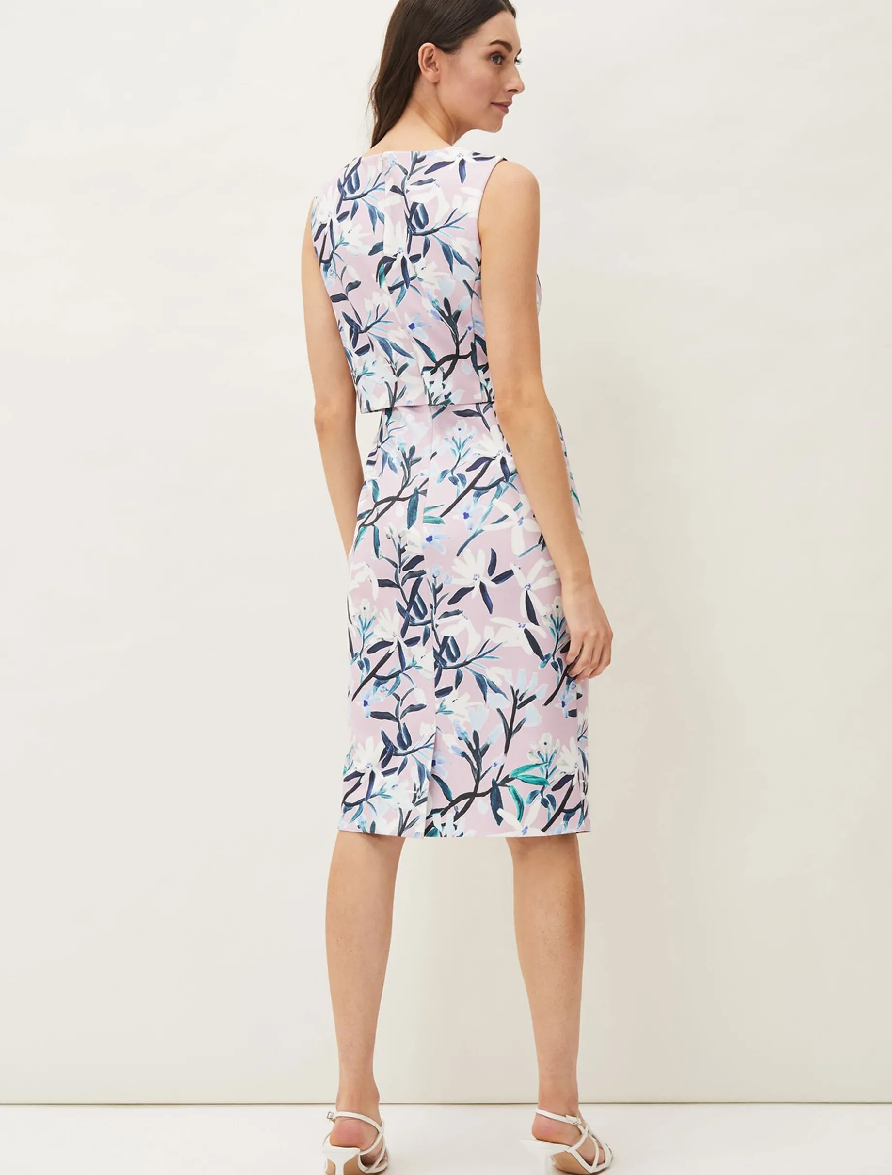 Magnolia Floral Sleeveless Scuba Dress