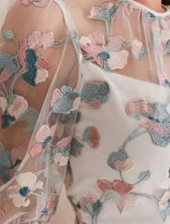 Maia Floral Embroidered Midi Dress