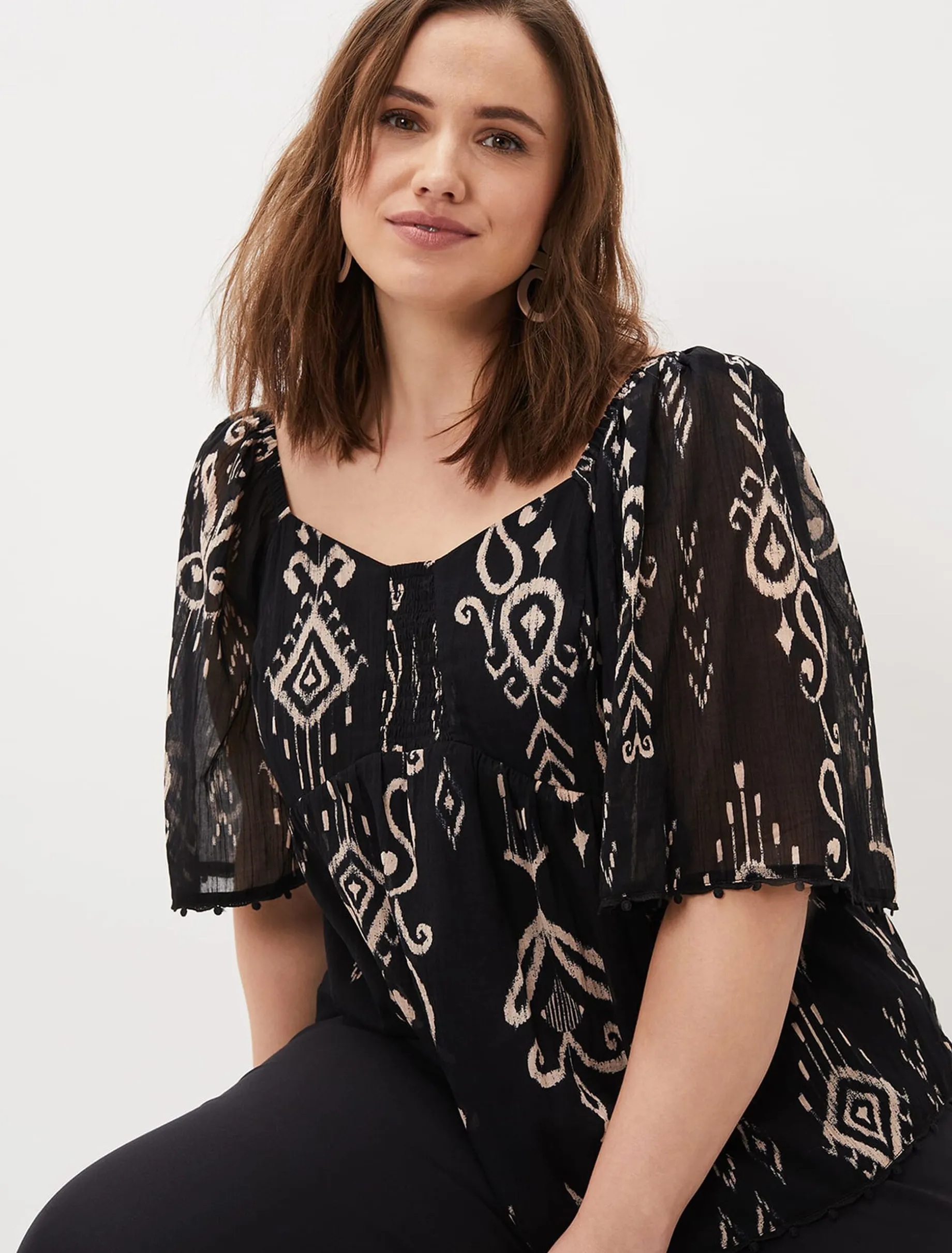 Malaya Ikat Print Blouse