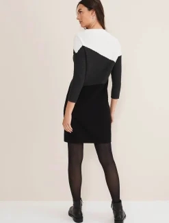 Mali Textured Stitch Colourblock Dress