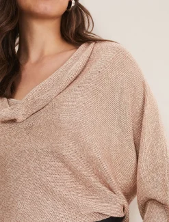 Malti Metallic Cowl Neck Knit