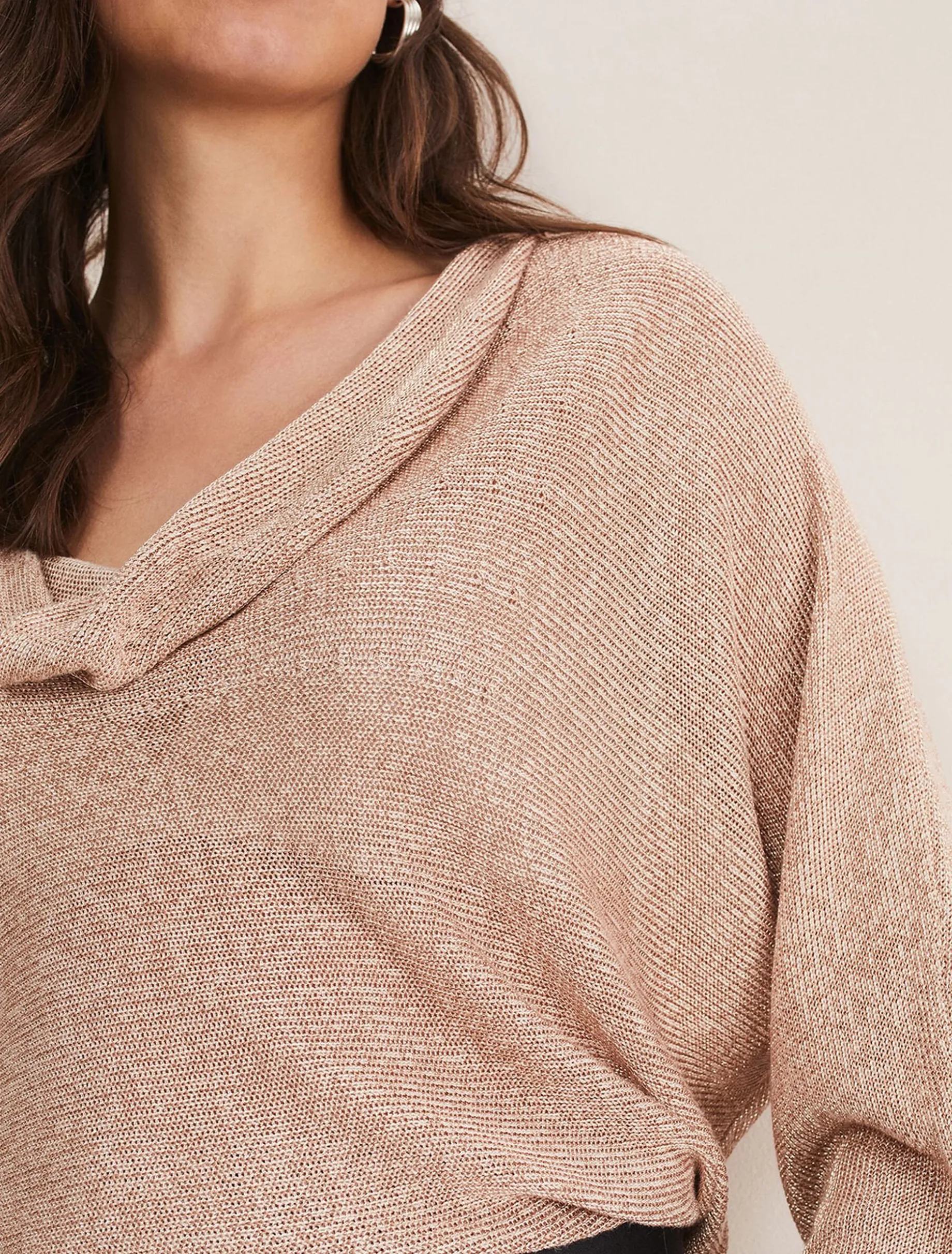 Malti Metallic Cowl Neck Knit