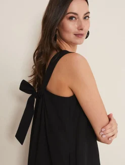 Mandy Strappy Linen Bow Back Swing Dress