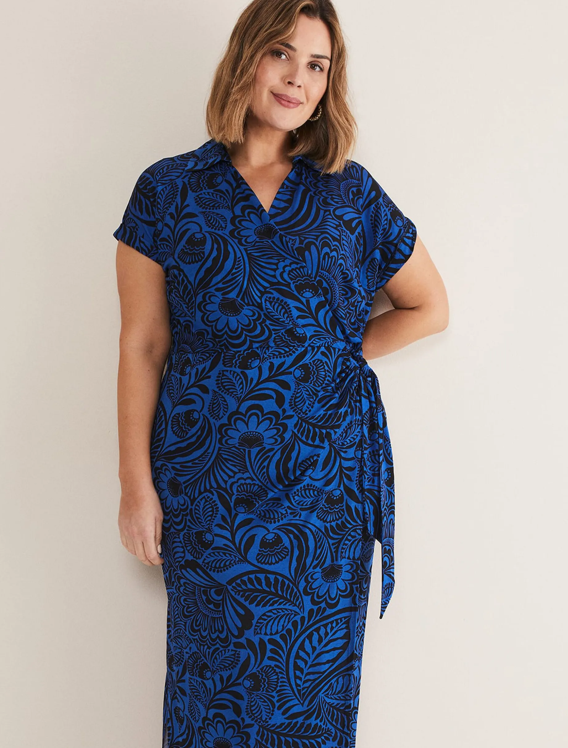 Mara Abstract Print Wrap Dress