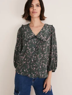 Marble Collar Blouse