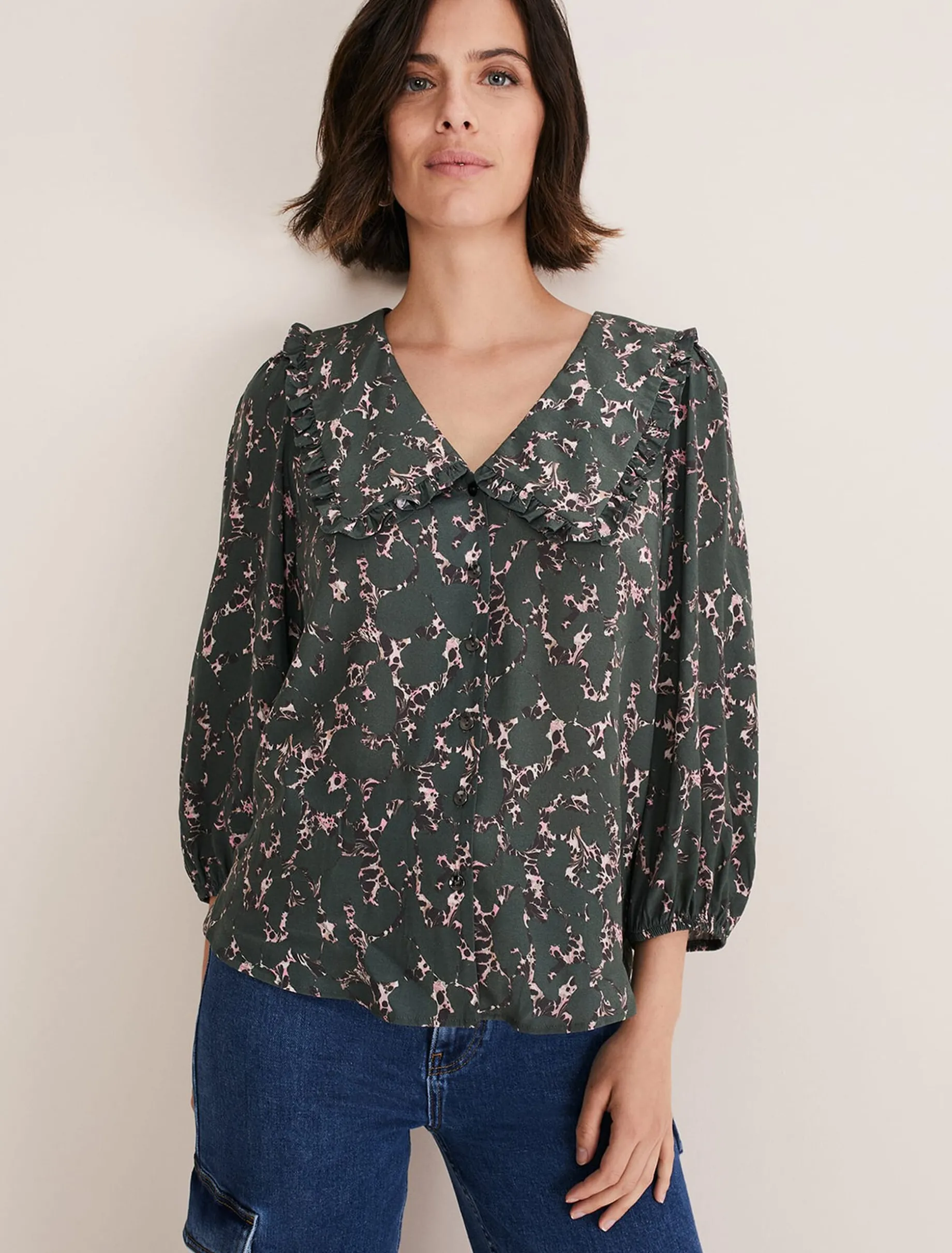 Marble Collar Blouse