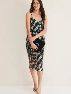 Mari Diamond Sequin Midi Skirt Co-Ord