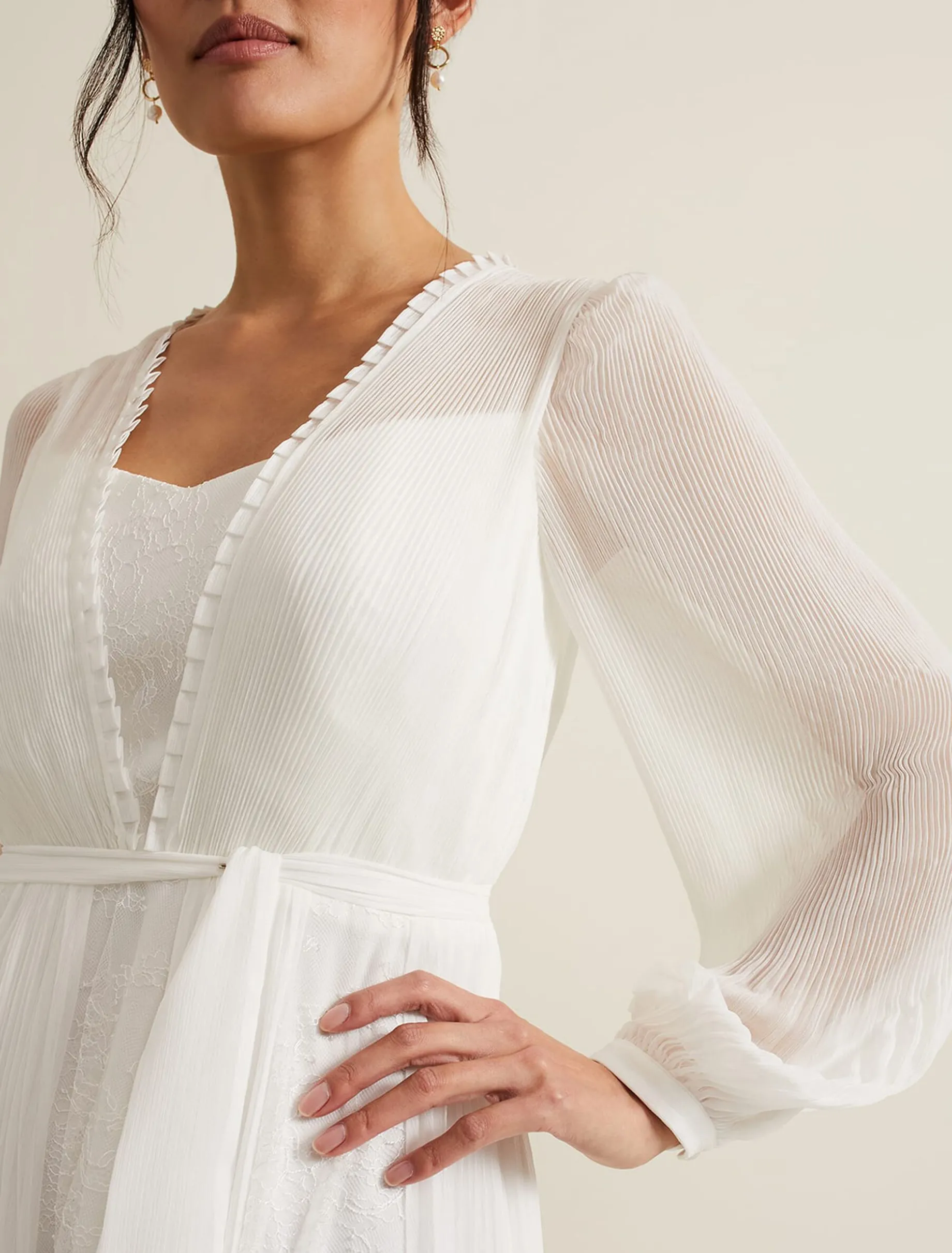 Mariana Pleated Lace Wedding Dress