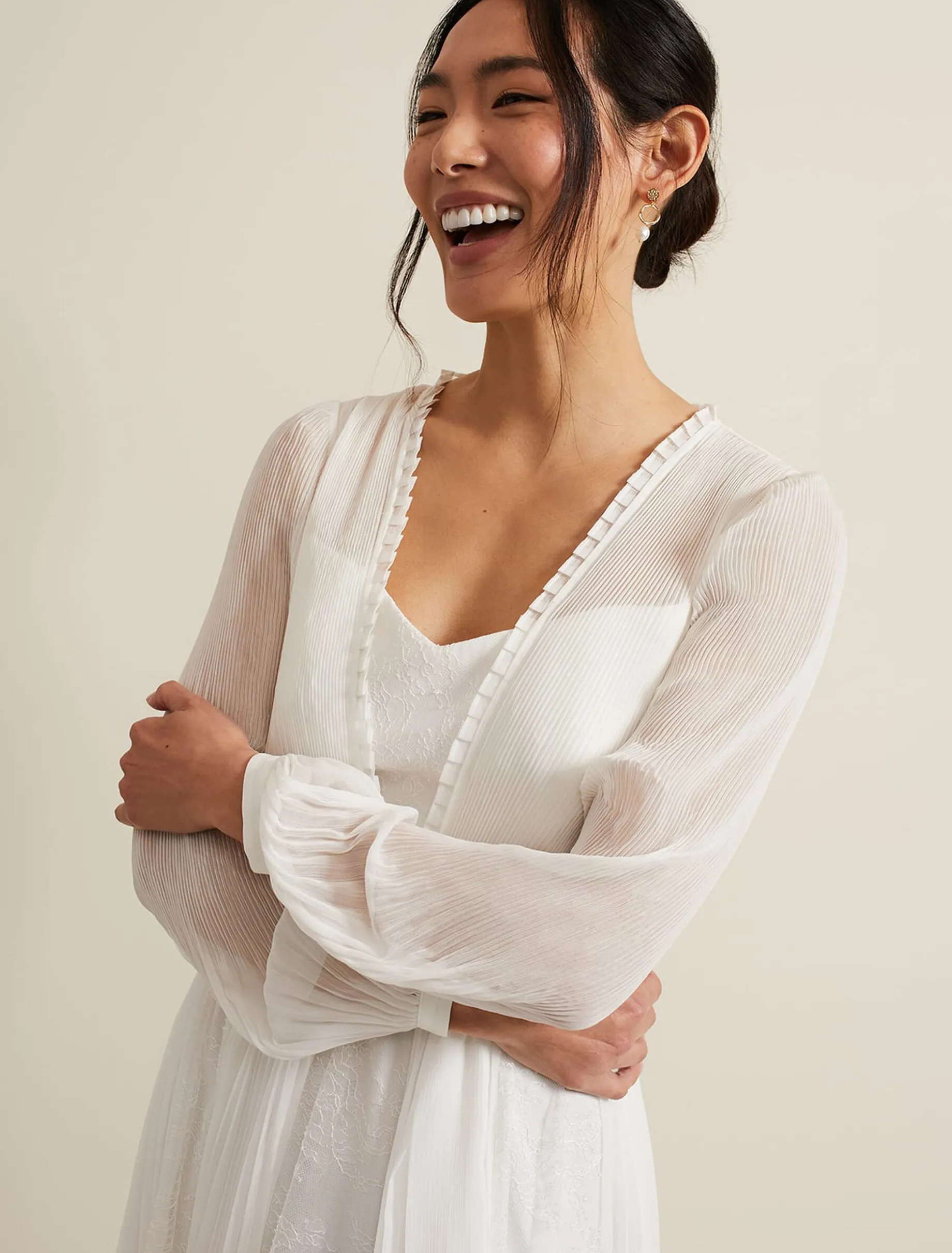 Mariana Pleated Lace Wedding Dress