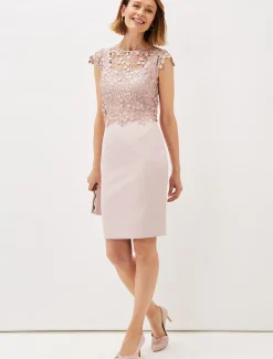 Mariposa Floral Lace Bodice Dress
