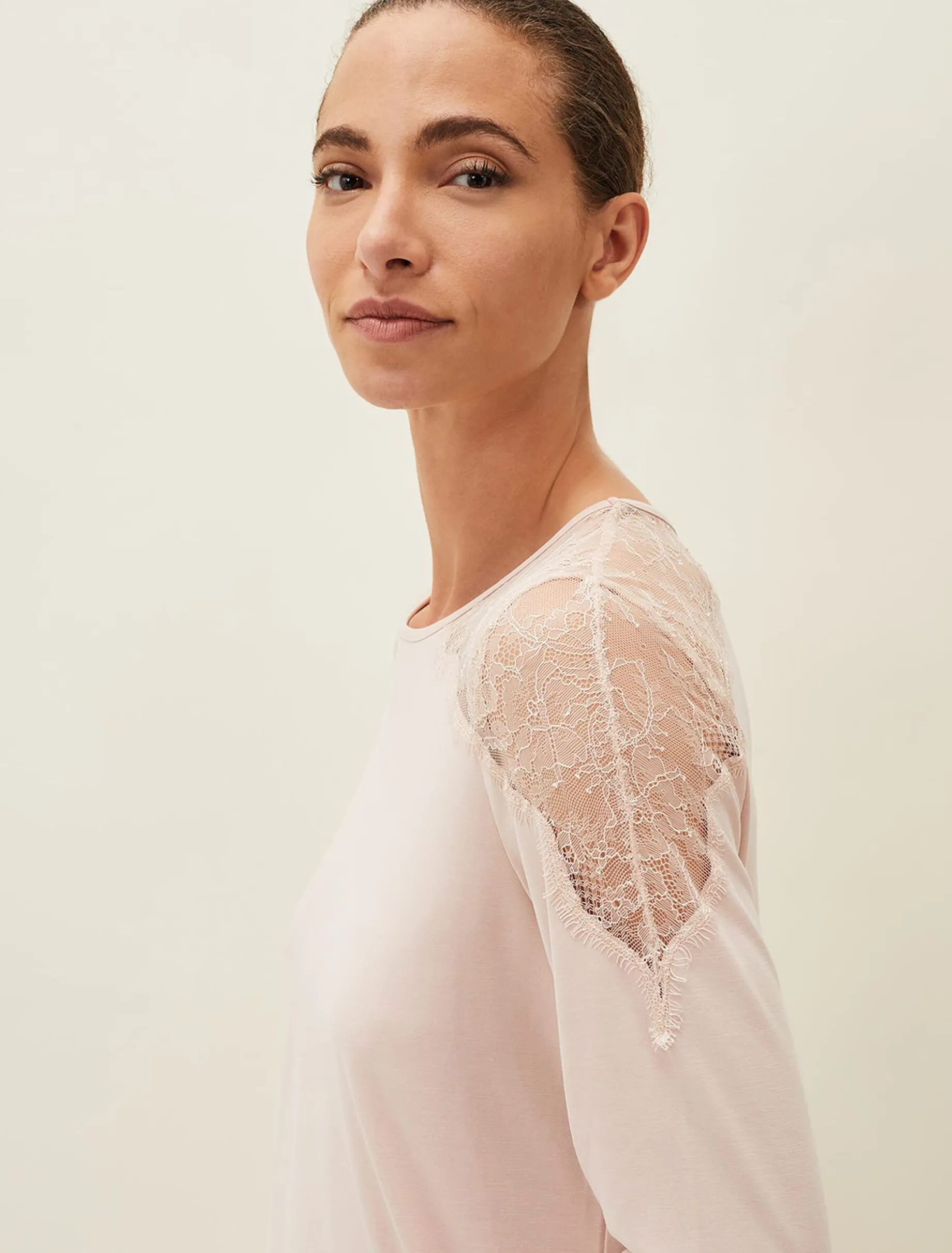 Marlie Lace Long Sleeved Pyjama Top