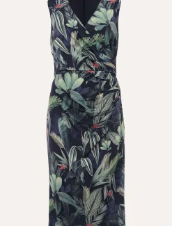 Maya Jersey Palm Print Midi Dress