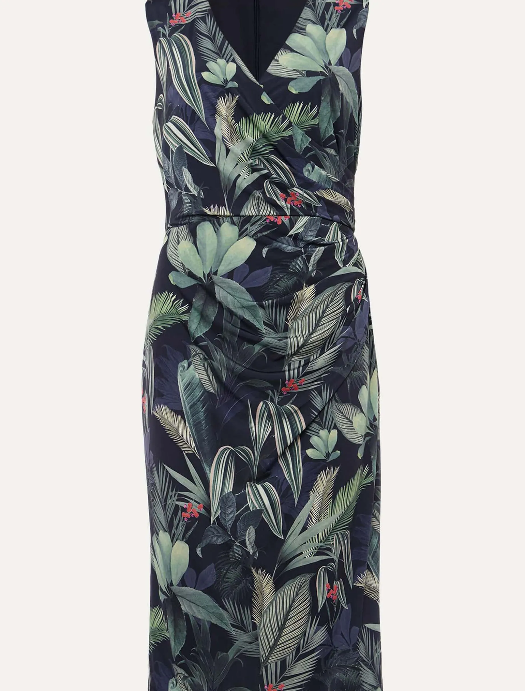 Maya Jersey Palm Print Midi Dress