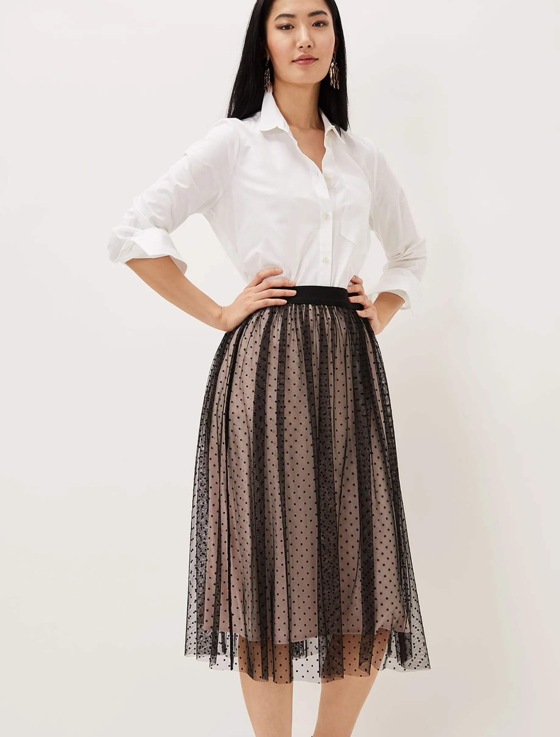Maya Mesh Spot Skirt