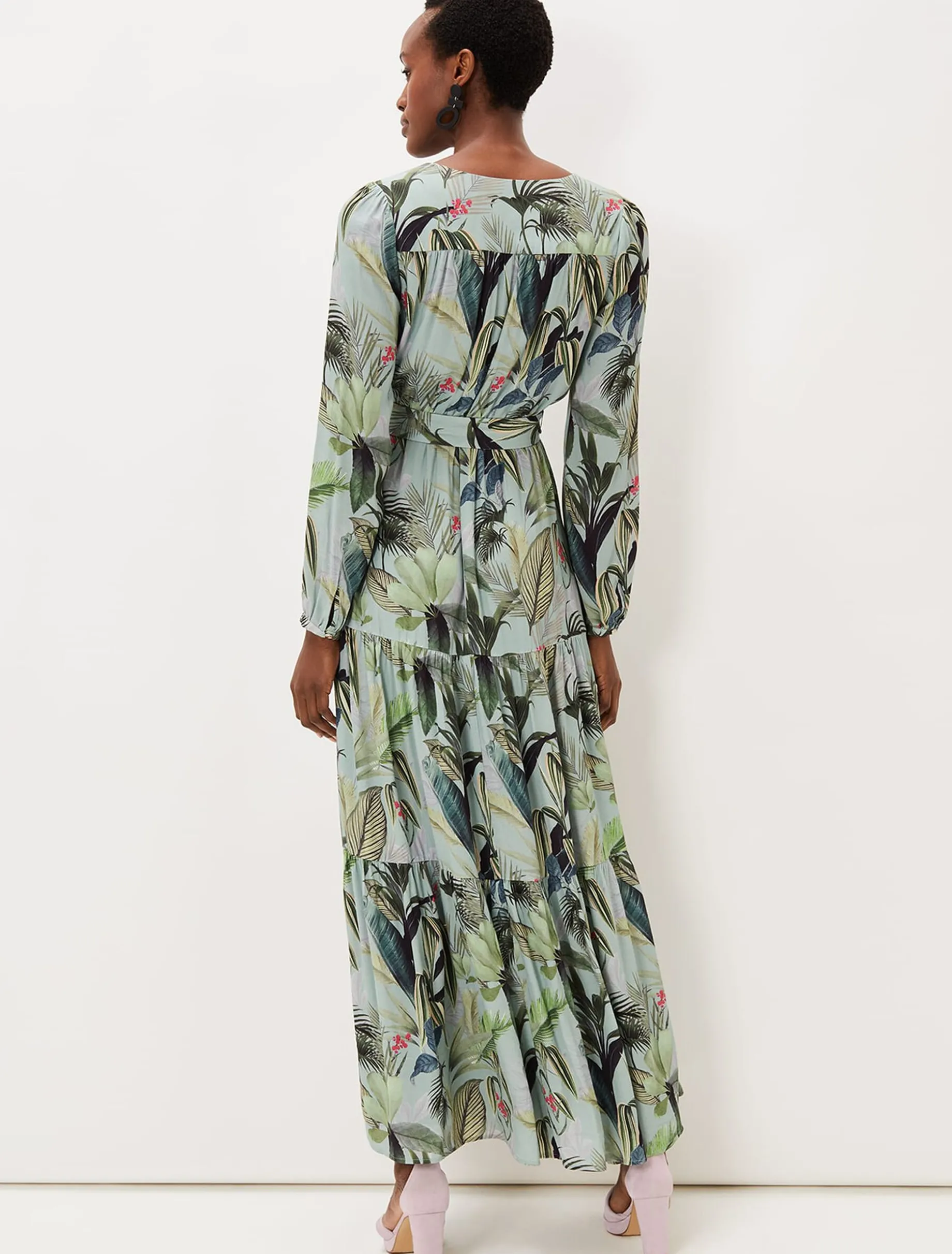 Maya Printed Tiered Maxi Dress