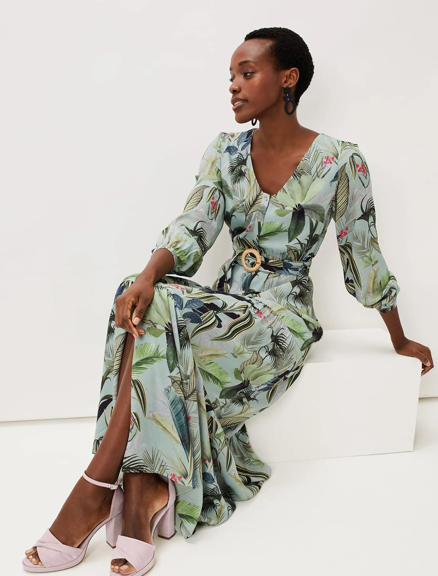 Maya Printed Tiered Maxi Dress