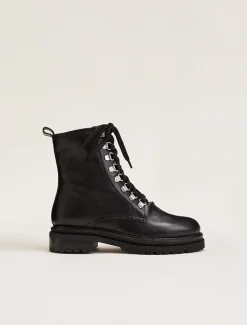 Meladie Leather Lace Up Ankle Boots