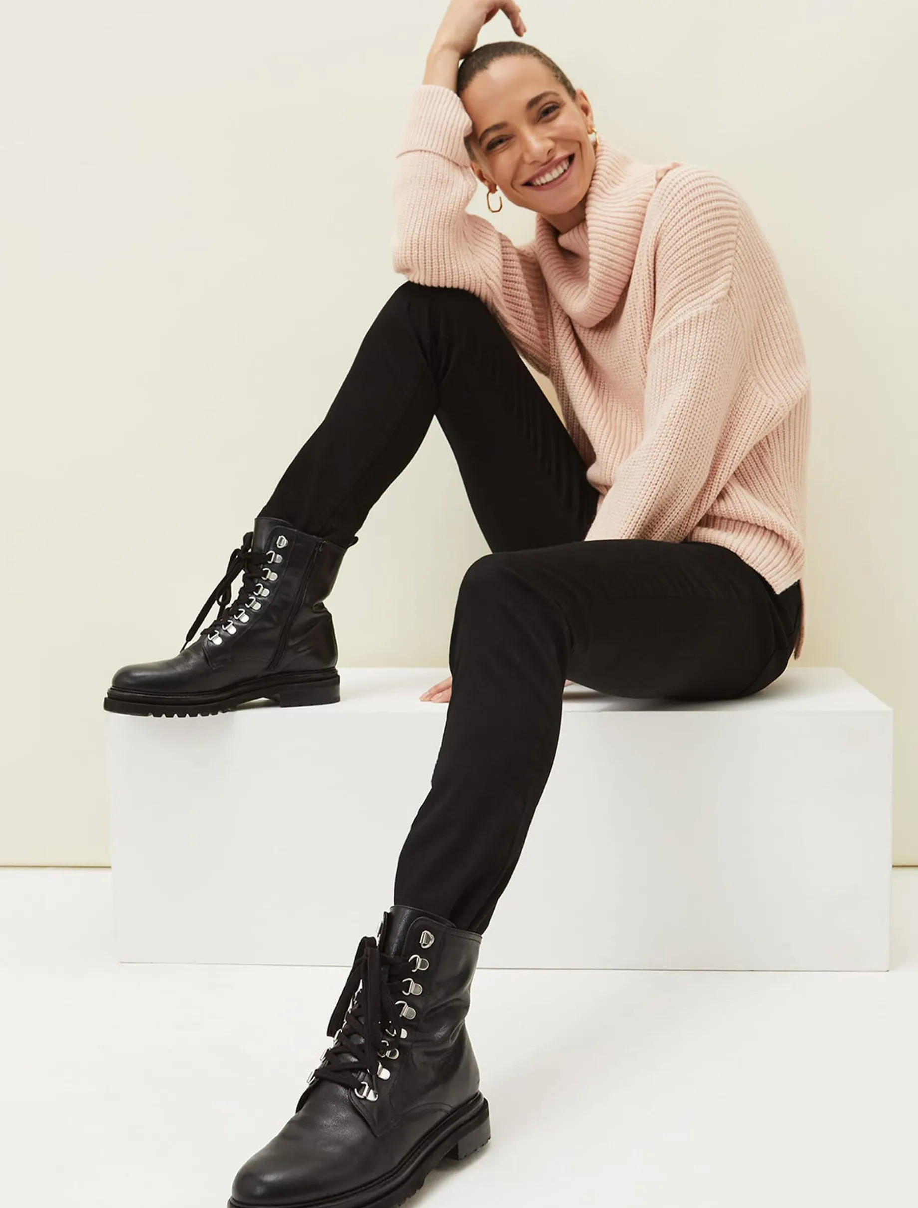 Meladie Leather Lace Up Ankle Boots