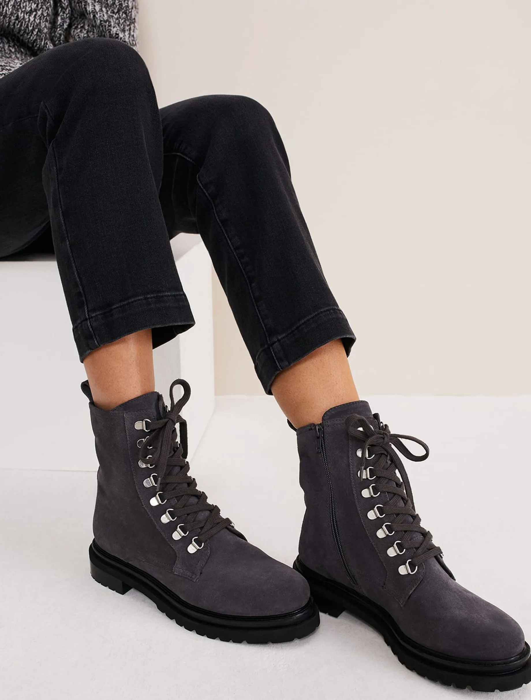 Meladie Suede Lace Up Hiker Boot