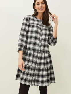 Meriah Check Swing Dress