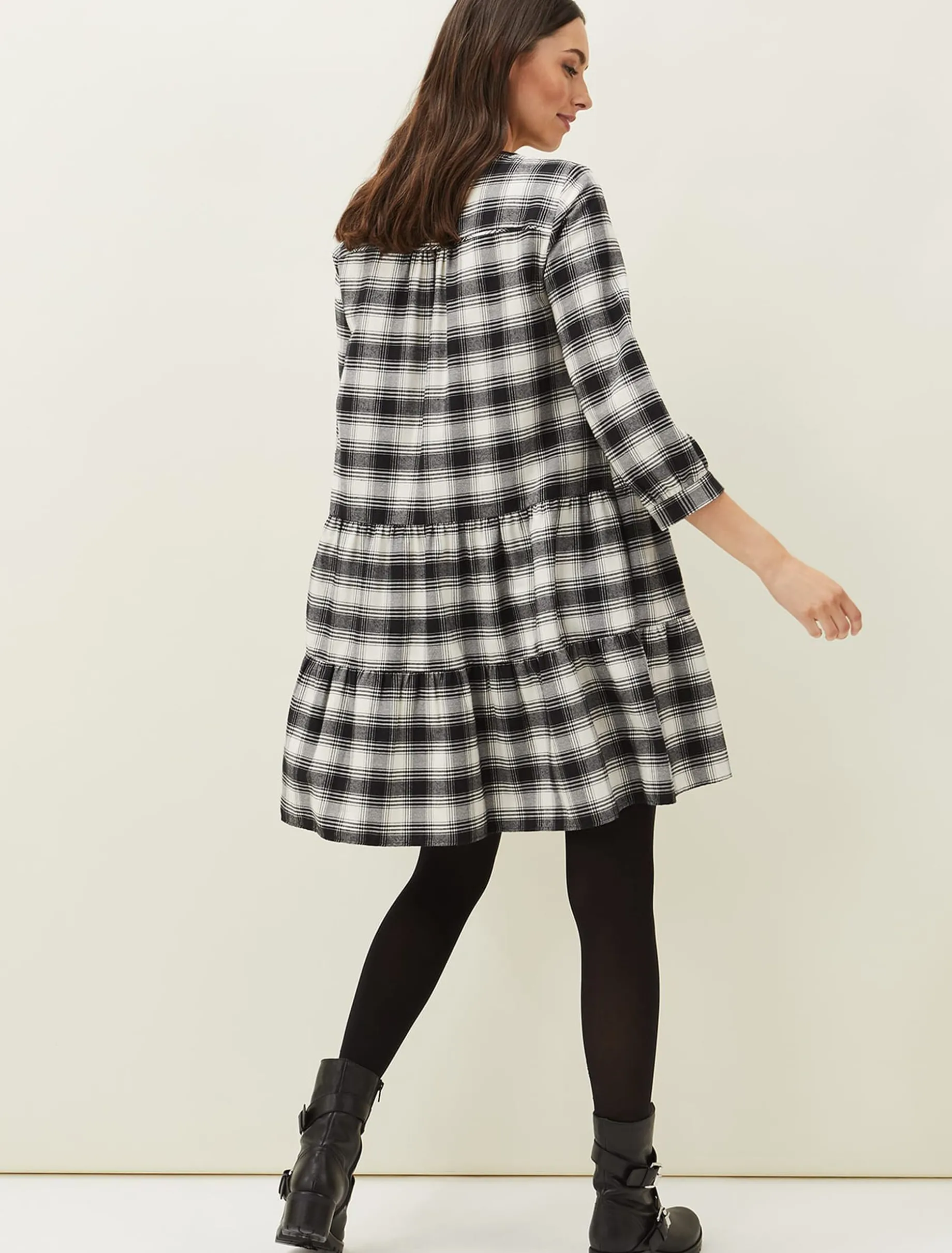 Meriah Check Swing Dress