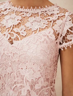 Michelle Lace Pleat Maxi Dress