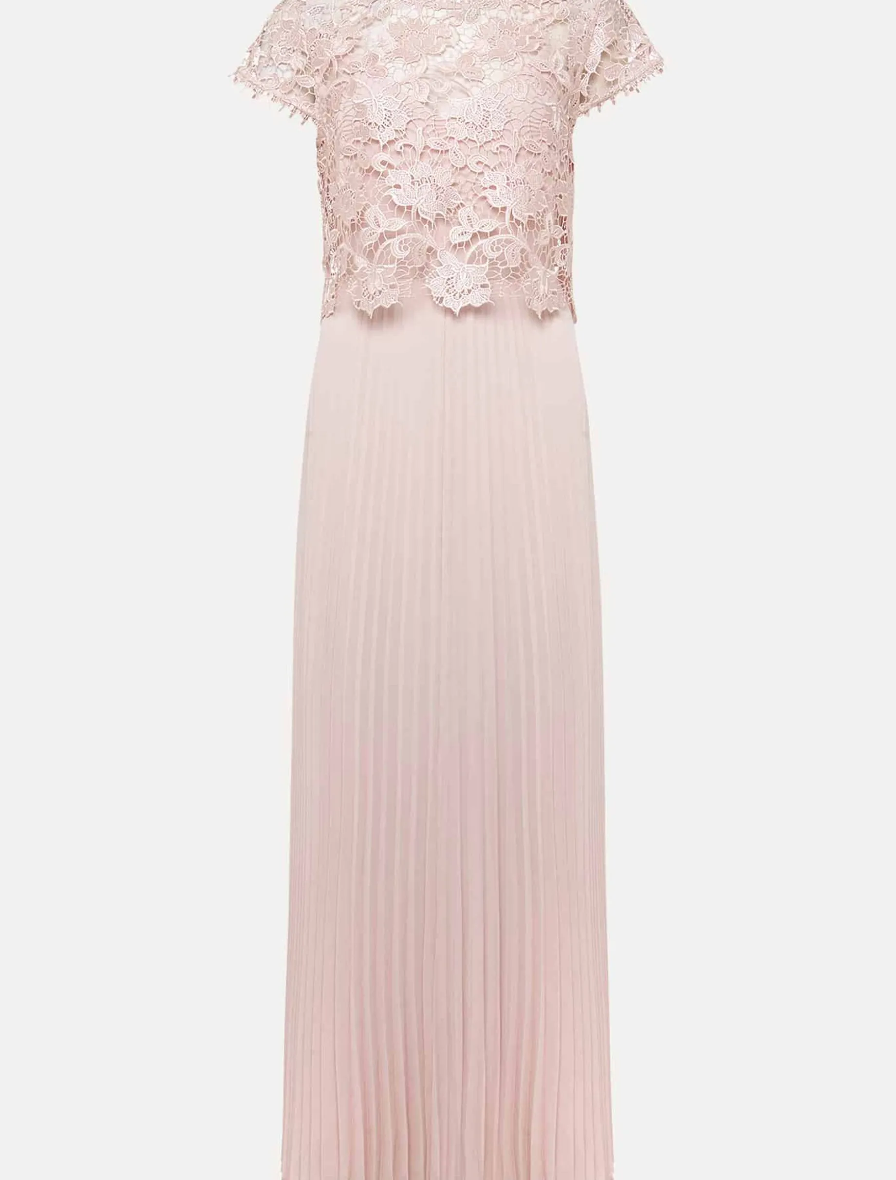Michelle Lace Pleat Maxi Dress