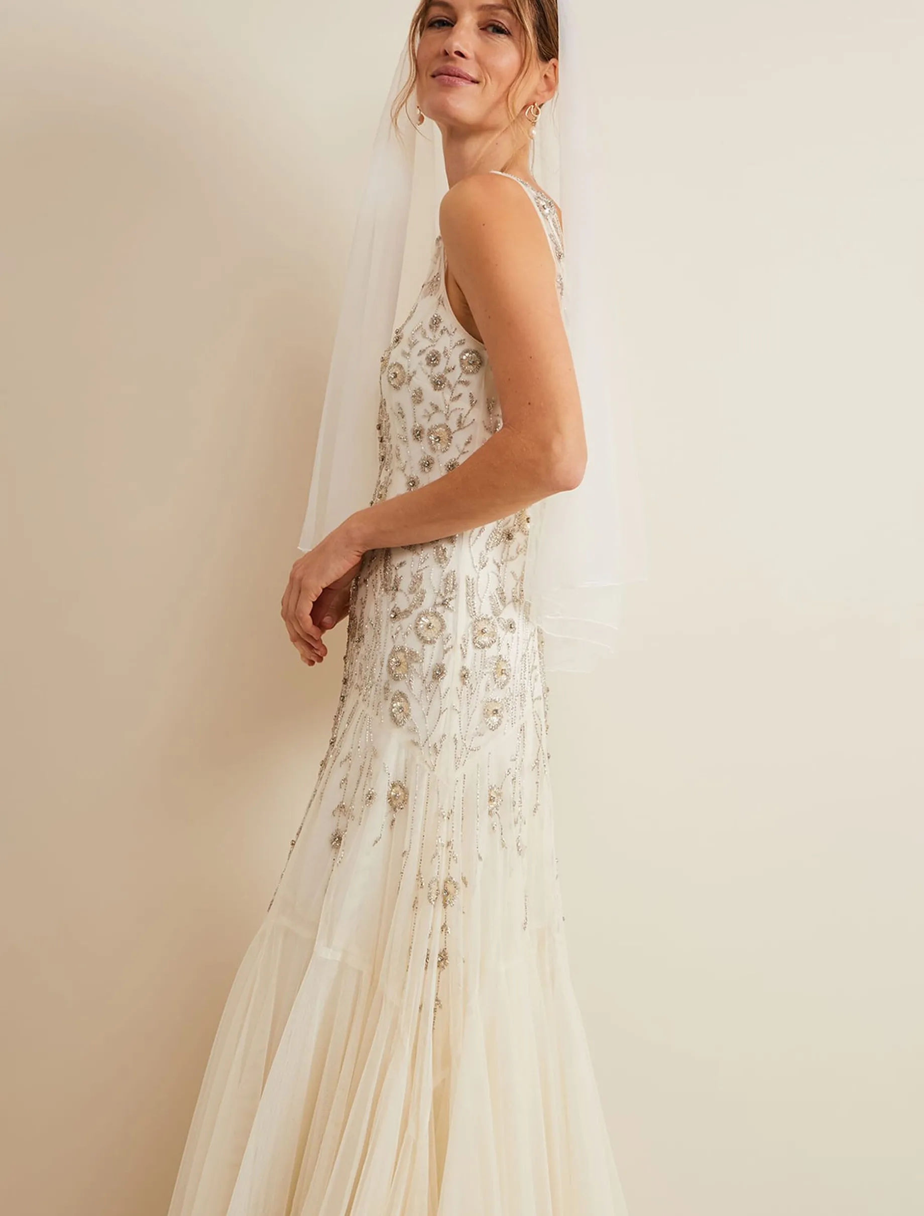 Milana Beaded Tulle Maxi Wedding Dress