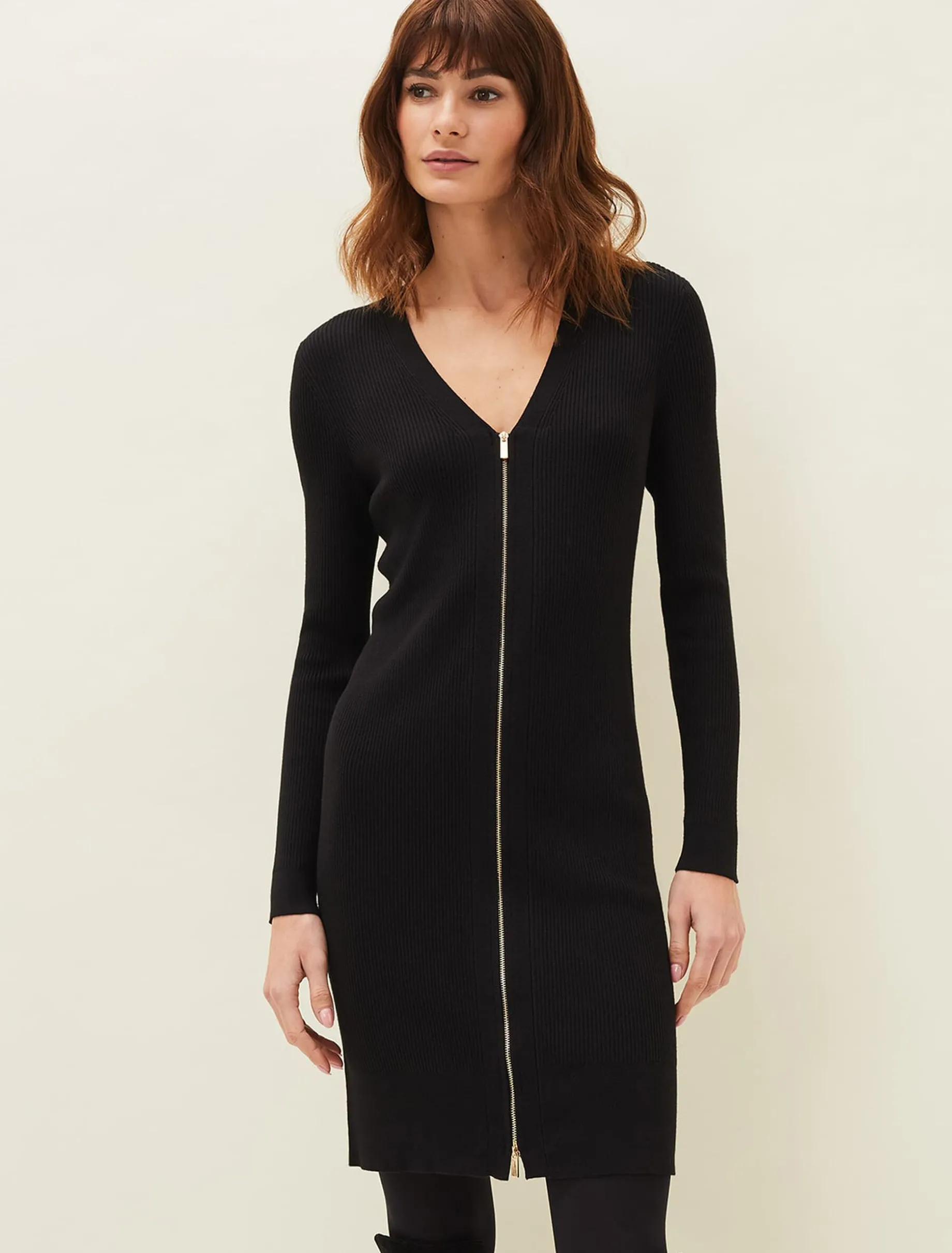 Milla Multiway Zip Ribbed Tunic Dress