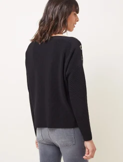 Mimi Textured Eyelet Detail Fine Knit Jumper