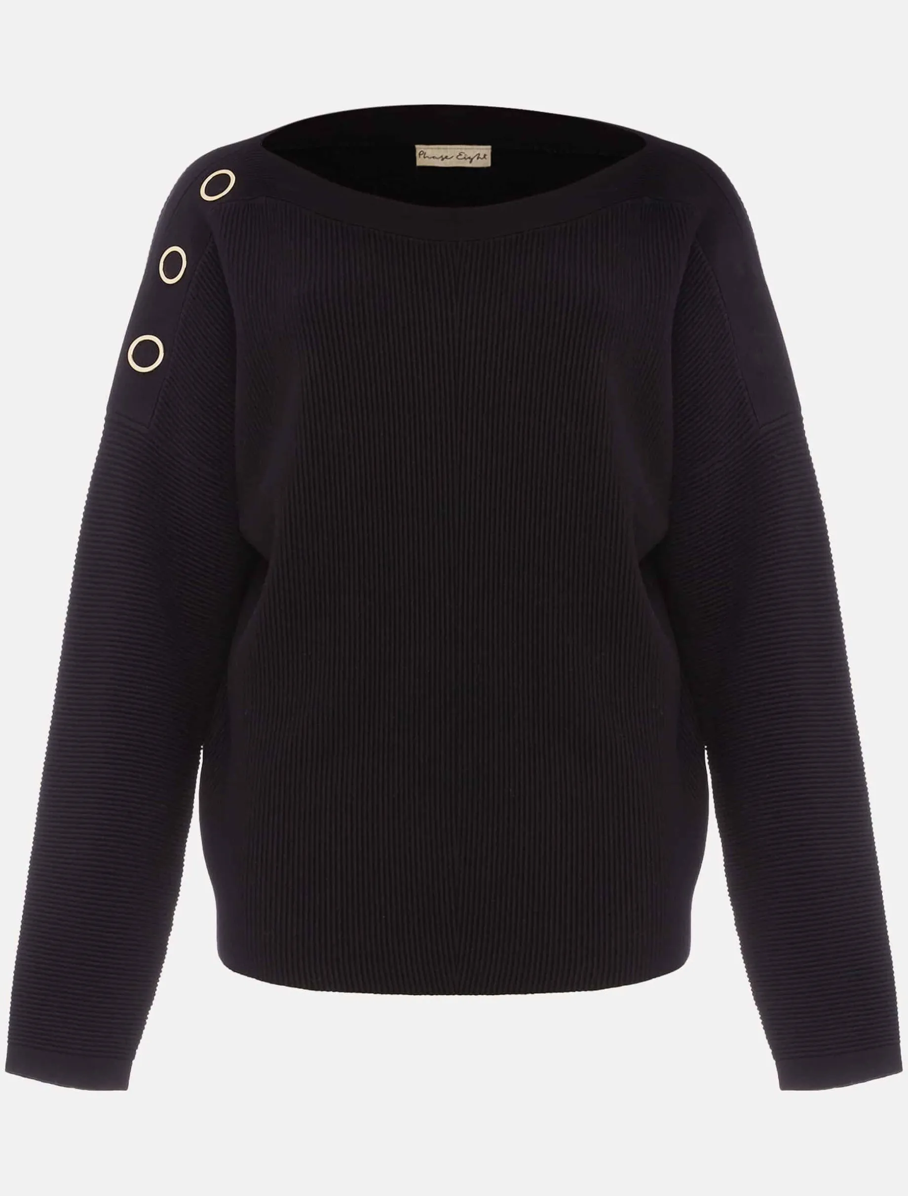 Mimi Textured Eyelet Detail Fine Knit Jumper