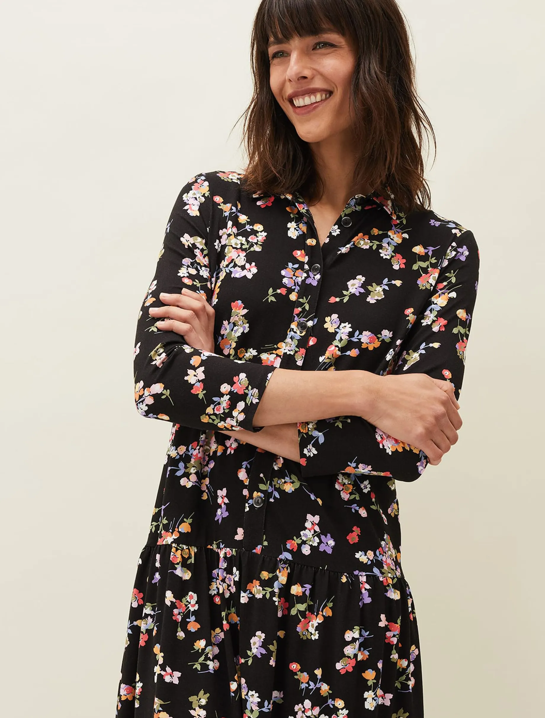 Mina Floral Print Shirt Dress