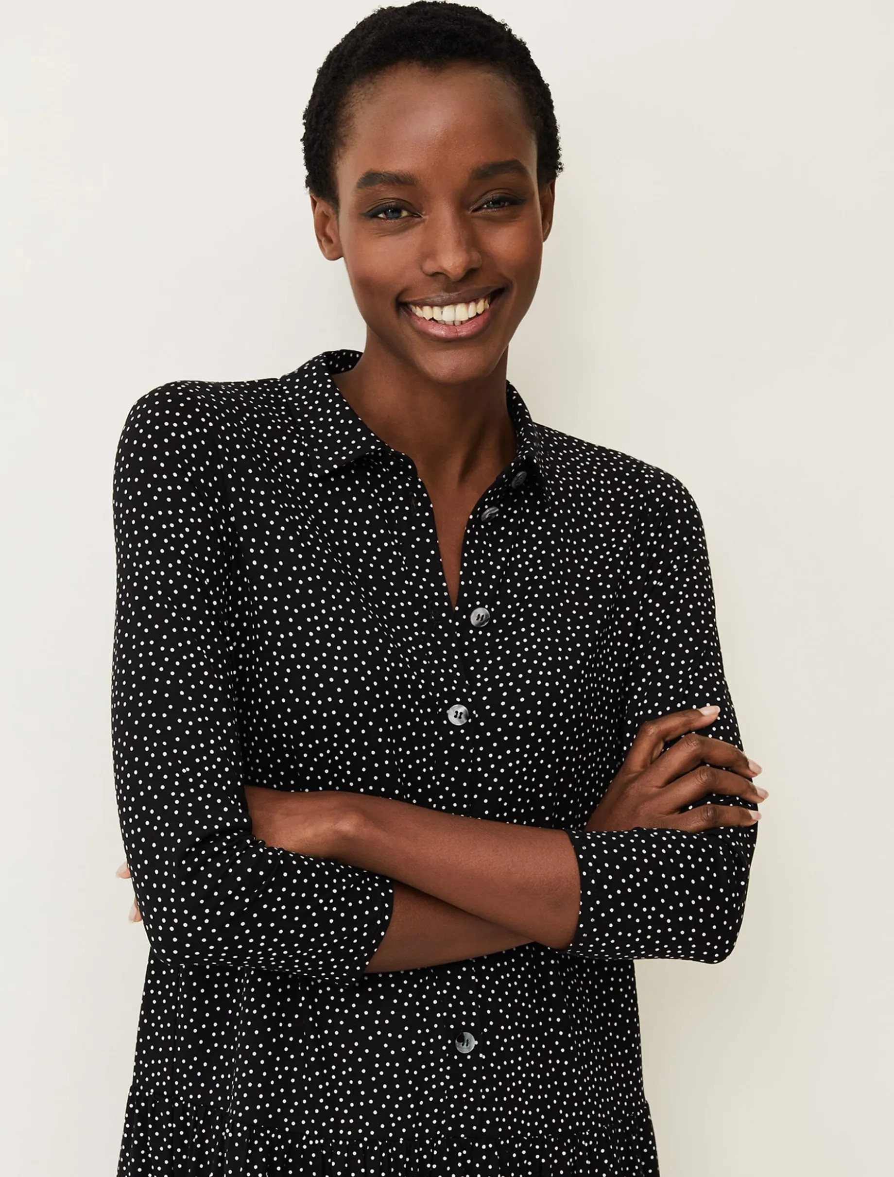 Mina Spot Print Shirt Dress