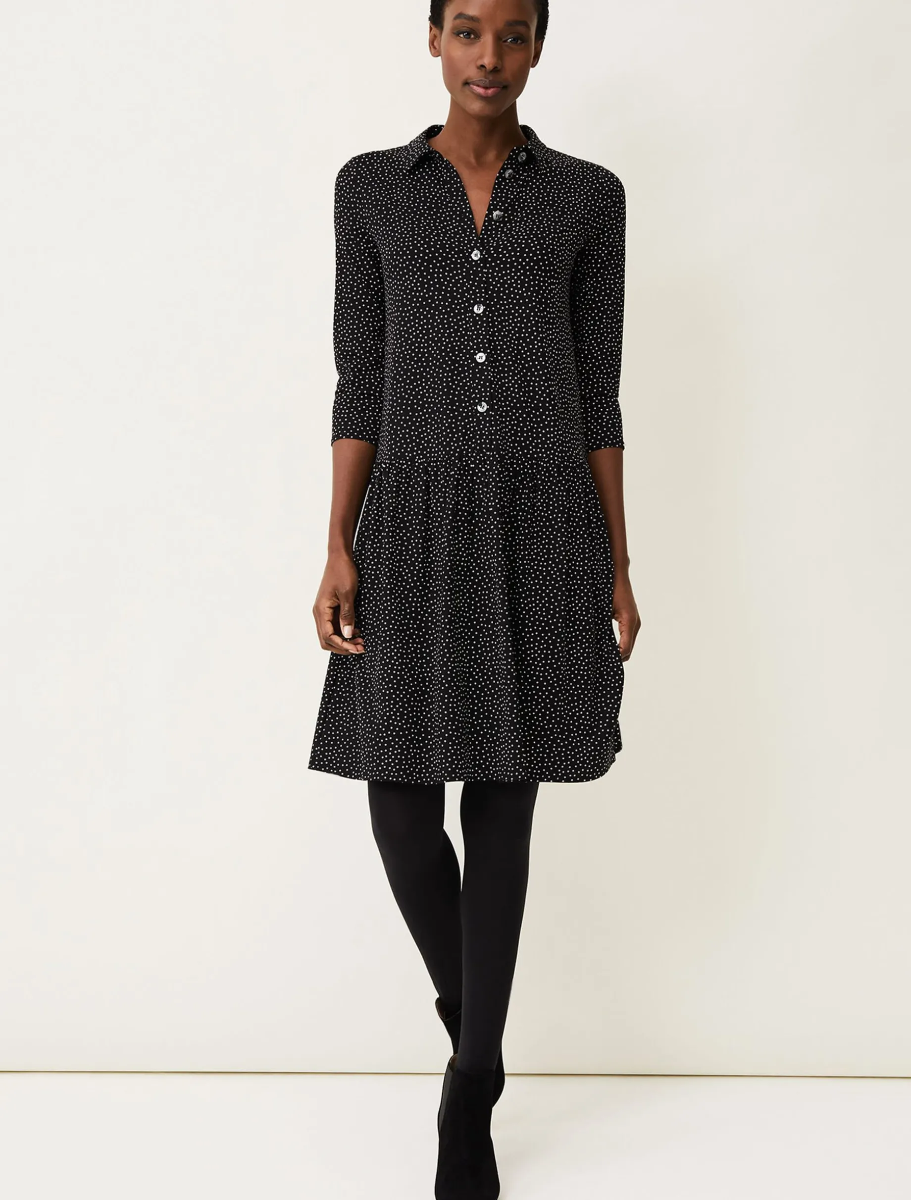 Mina Spot Print Shirt Dress