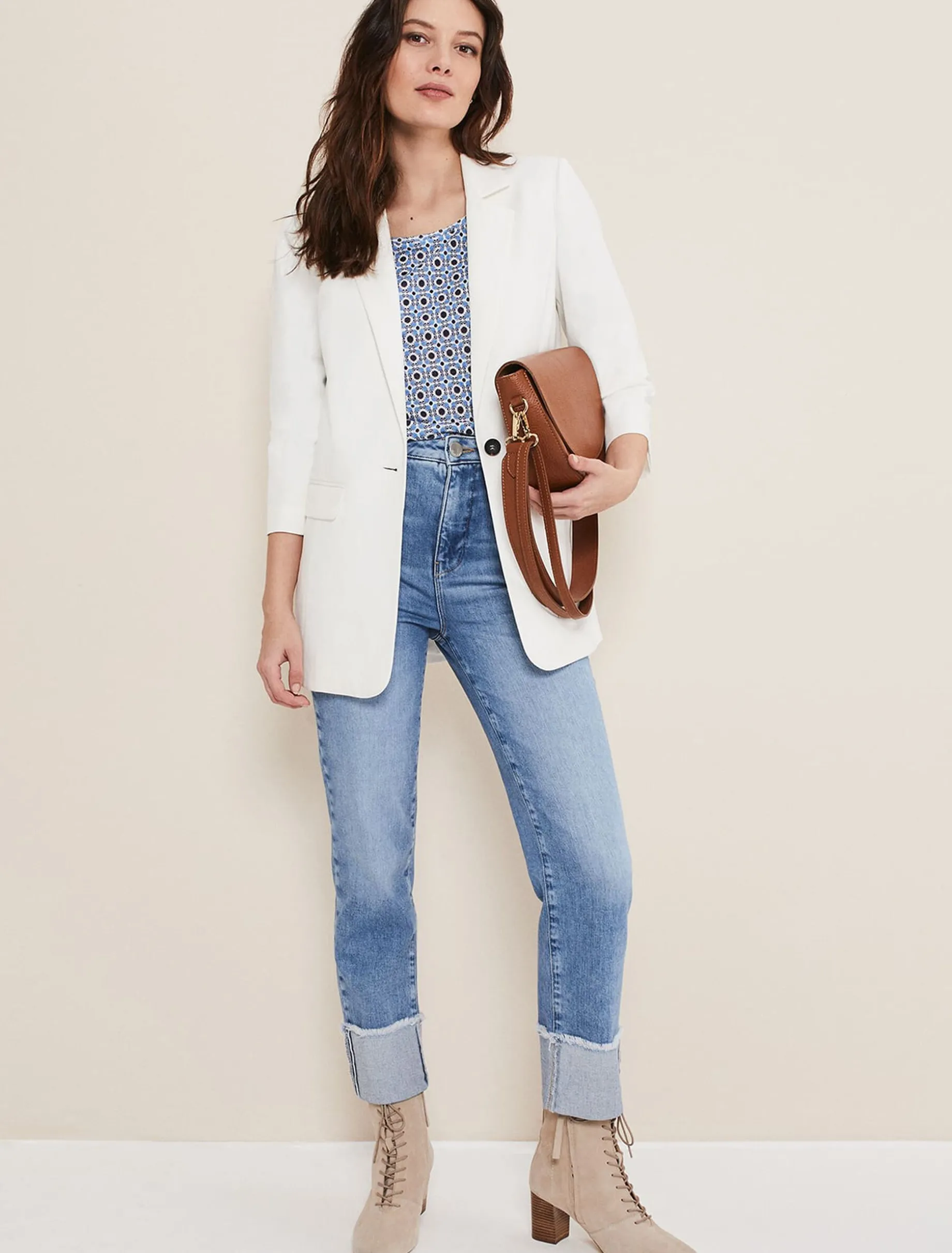 Mirabel Straight Leg Deep Turn Up Jeans