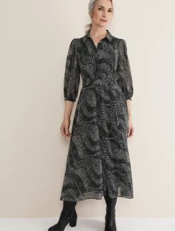 Miriam Chiffon Shirt Midi Dress